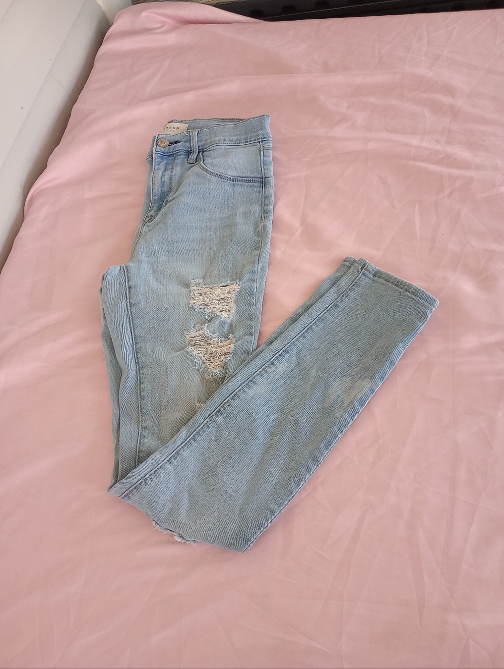 PacSun Light Blue Ripped High Waisted Jeggings size 27